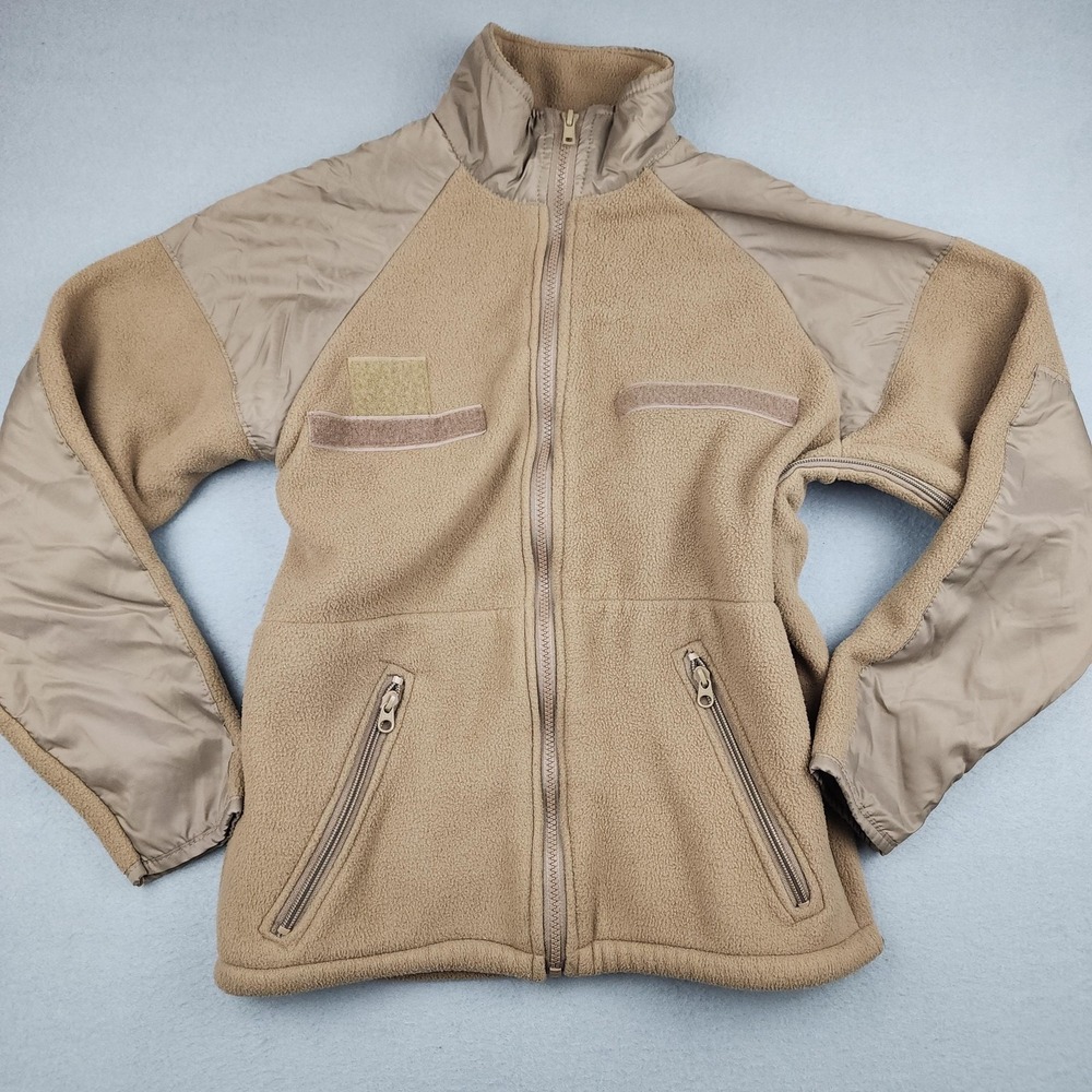 A.O.S. Tactical Atheros Jacket Mens Small Beige Fleece Full Zip Military USA - Picture 4 of 10